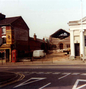 Lake Street Baptist Church under demolition August 1983
